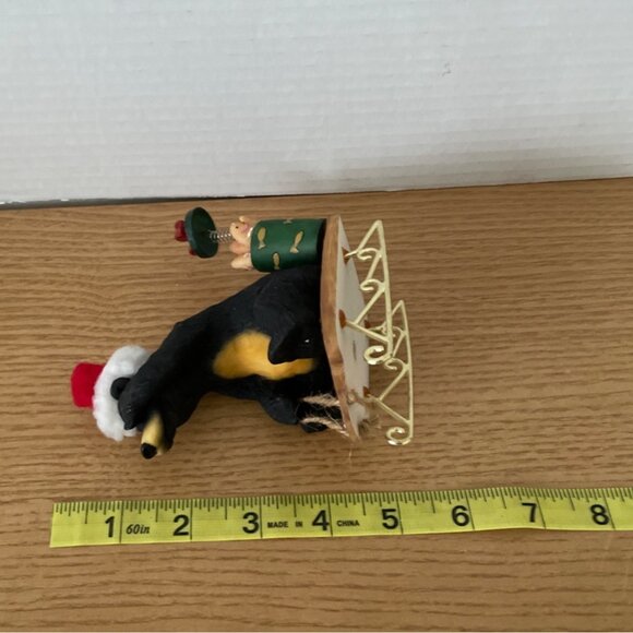 Vtg O’Well Bear Riding Sled w Barrel Fish Christmas Santa Hat Lodge Cabin Decor - Picture 8 of 10